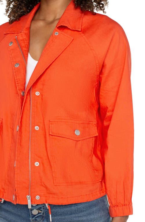 Liverpool Los Angeles Raglan Sleeve Linen Blend Jacket In Orange