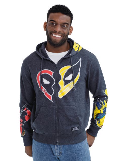 Deadpool and Wolverine Fleece Zip Up Hoodie