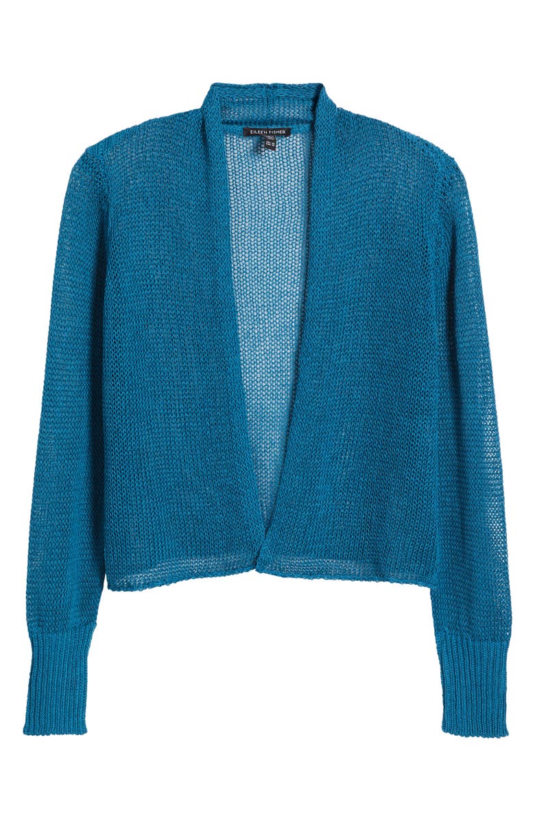 Eileen Fisher Organic Linen & Organic Cotton Cardigan, Alternate, color, Dragonfly