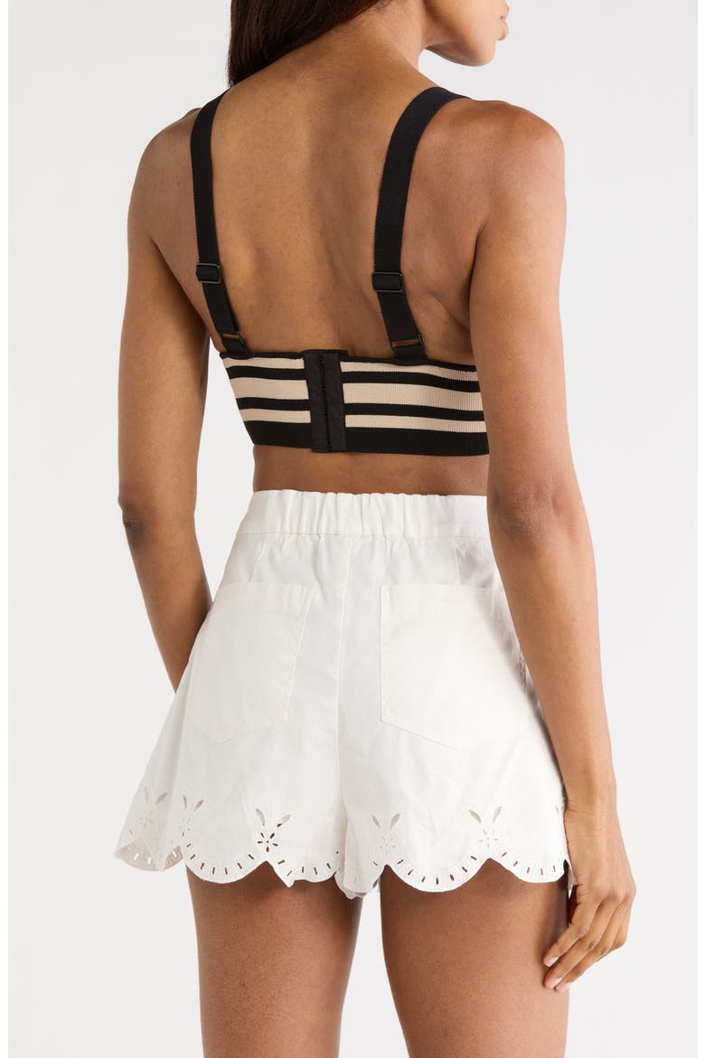 Reverie Pointelle Knit Tank, Alternate, color, BLACK/ NATURAL STRIPE