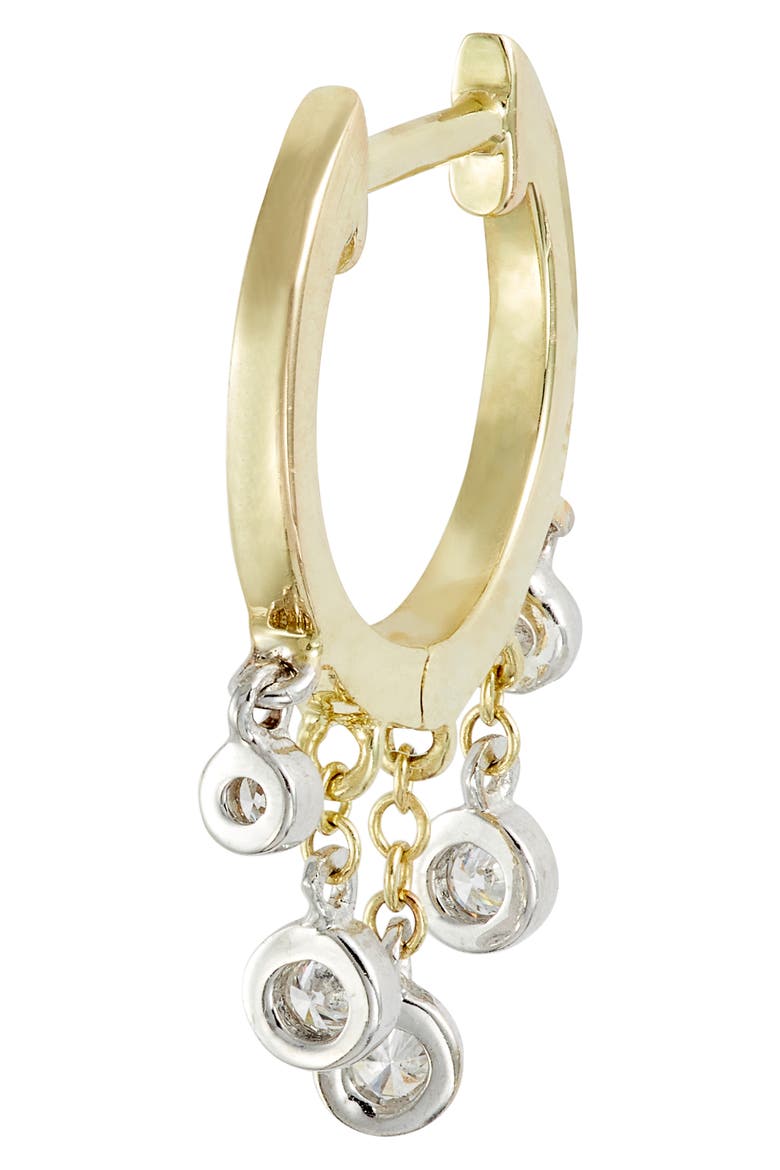 Diamond Fringe Hoop Earrings, Alternate, color, YELLOW GOLD/ DIAMOND