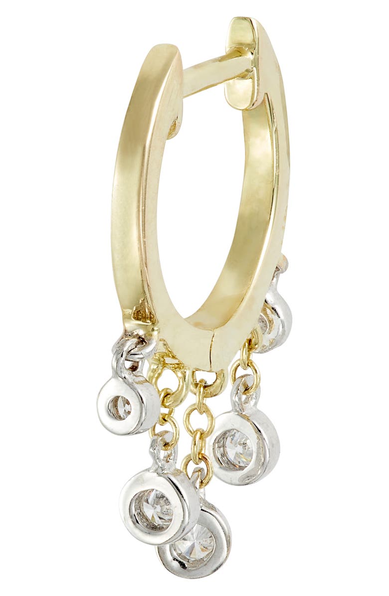 Meira T Diamond Fringe Hoop Earrings, Alternate, color, Yellow Gold/ Diamond