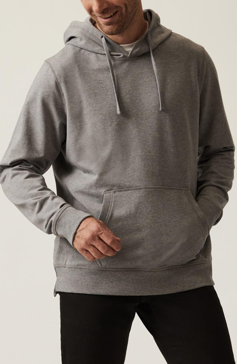 34 Heritage Stretch French Terry Hoodie, Main, color, Grey Melange