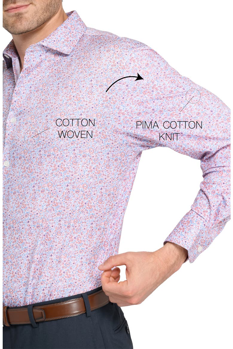 Reworked Slim Fit Cotton Dress Shirt, Alternate, color, CORAL