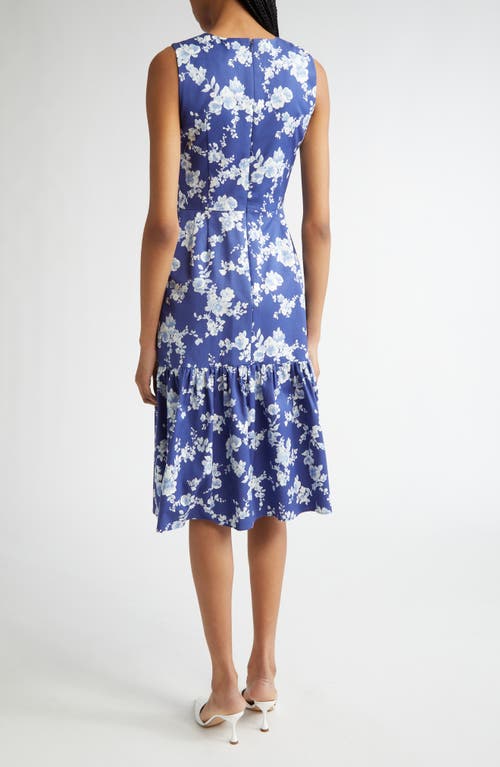 Carolina Herrera Floral Print Tiered Dress