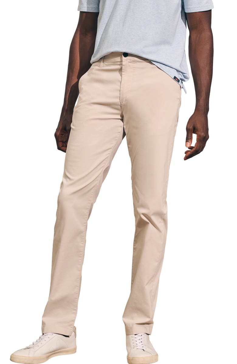 Faherty Movement Organic Cotton Blend Pants, Main, color, Light Sand