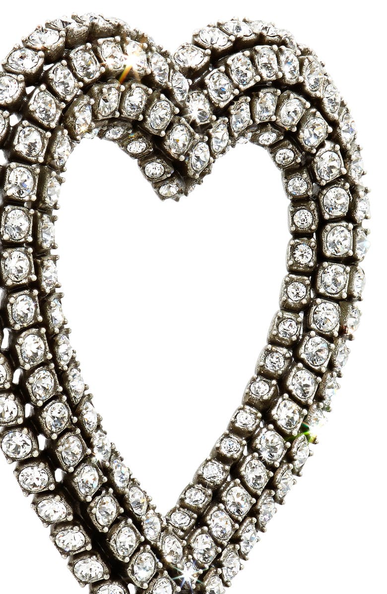 Balenciaga Pavé Crystal Heart Drop Earrings, Alternate, color, 