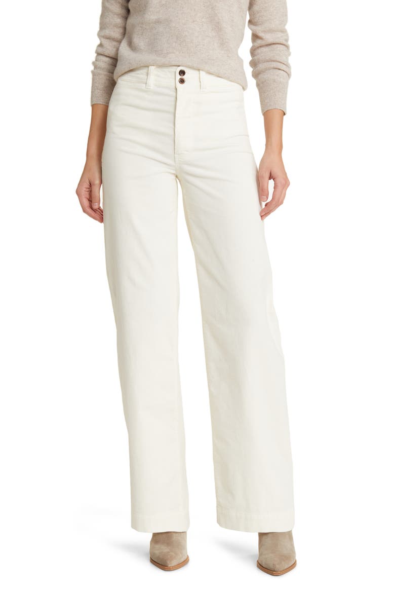 Corduroy Wide Leg Pants, Main, color, EGRET