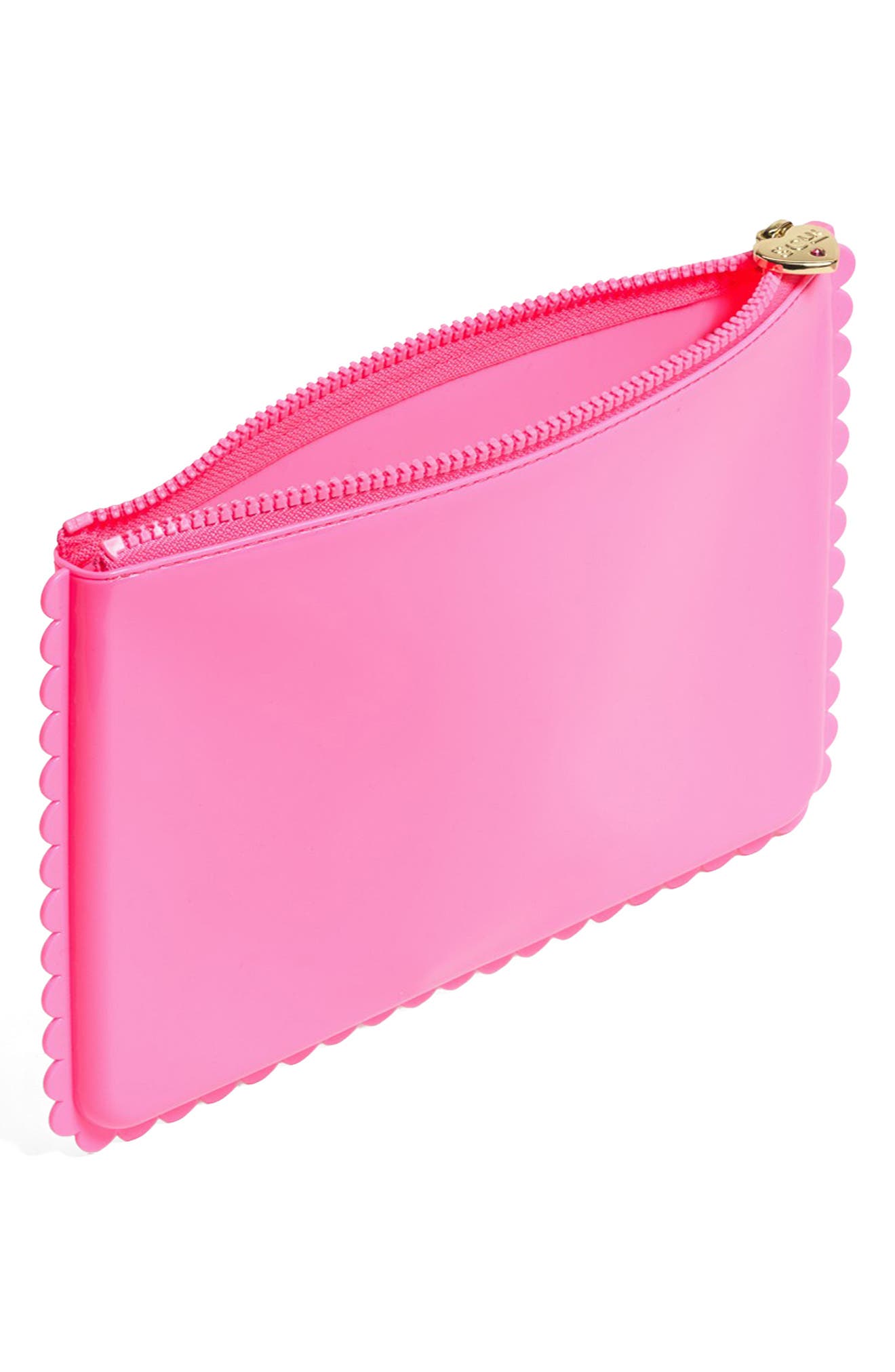 Jelly Scalloped Flat Pouch, Alternate, color, BUBBLEGUM