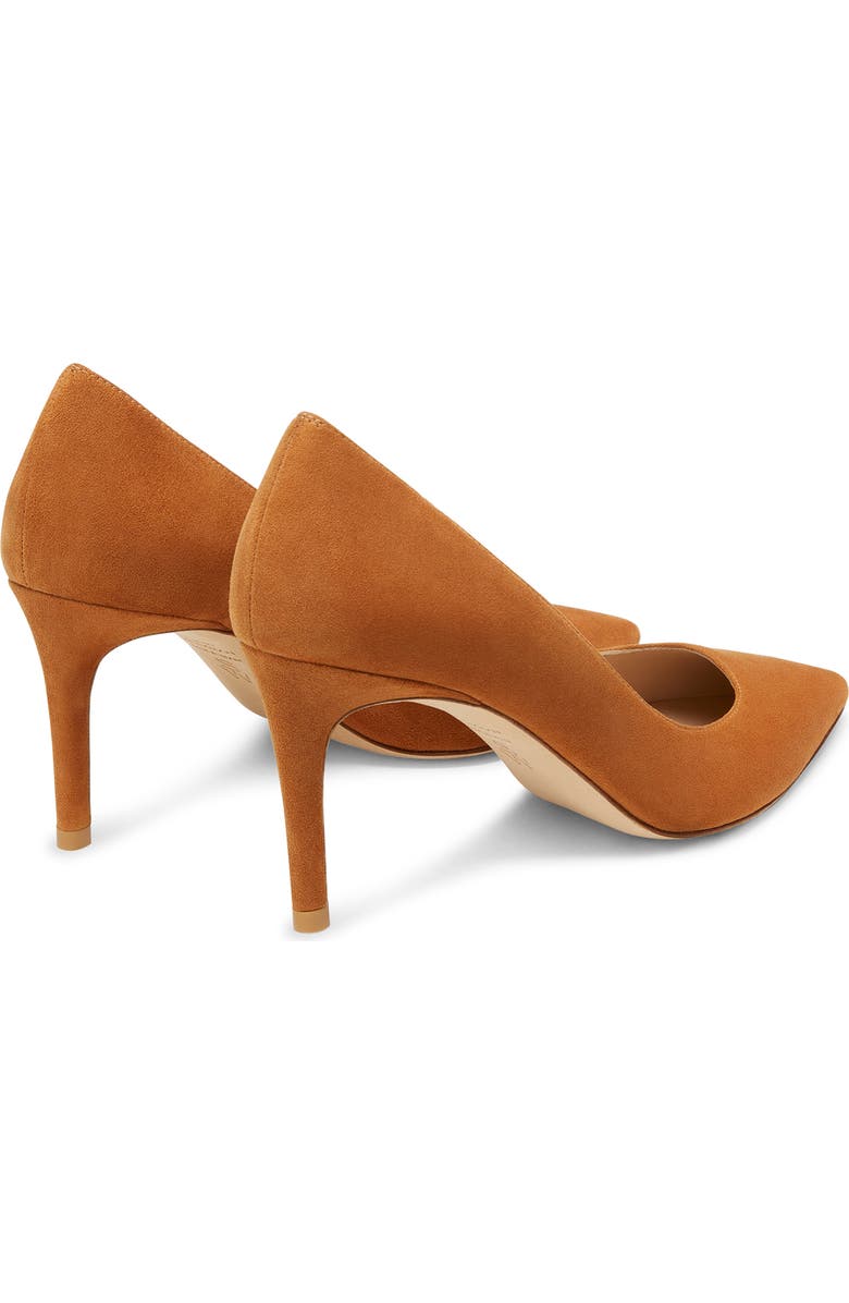 Stuart Weitzman Stuart Power 75 Pointed Toe Pump, Alternate, color, Hazel Suede