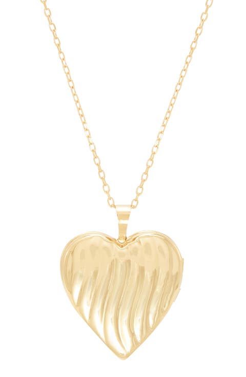 10K Yellow Gold Heart Locket Necklace
