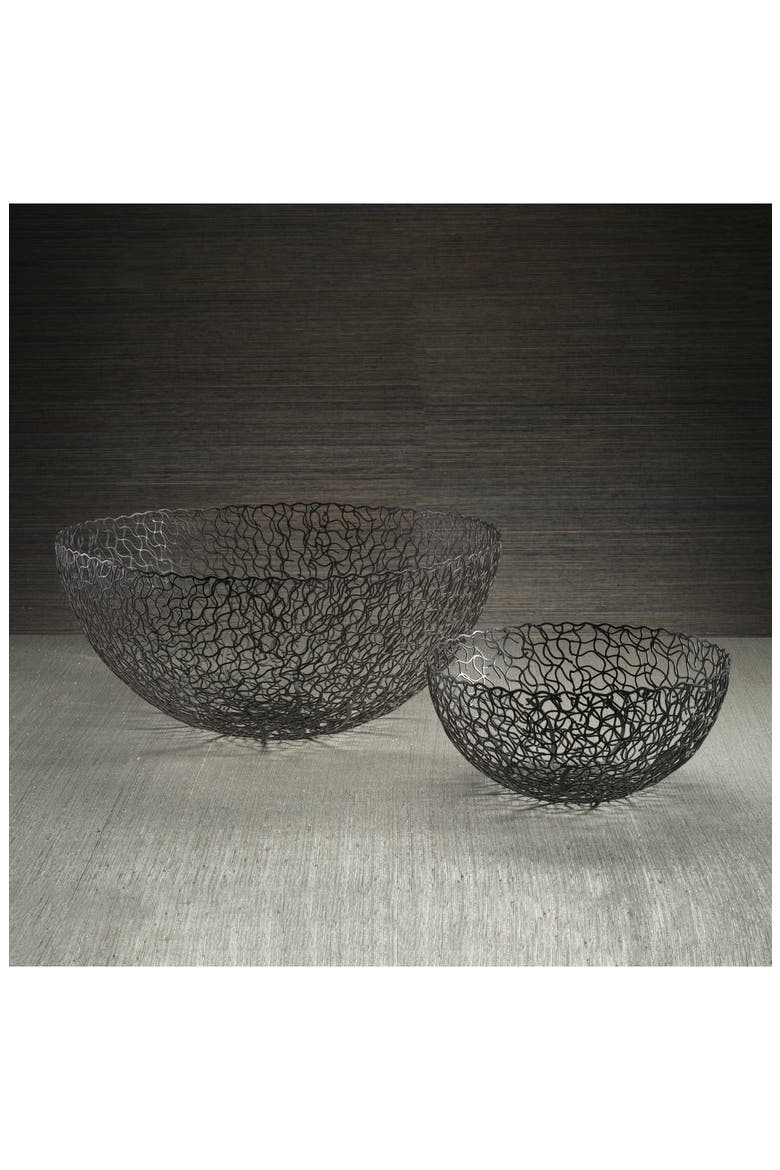 Seaflower Decorative Bowl, Alternate, color, BLACK