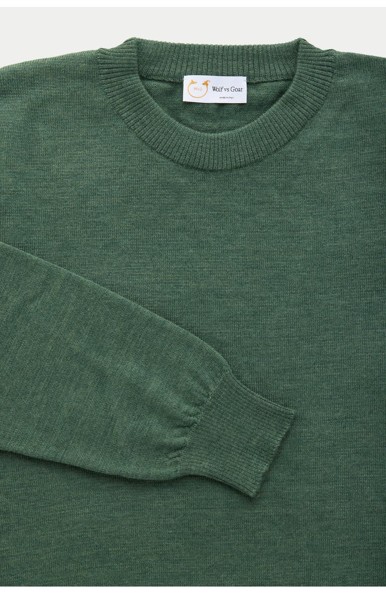 Wolf Vs. Goat (WvG) Wool Crewneck Sweater, Alternate, color, Abete