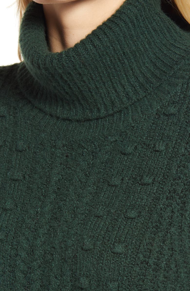 Rachel Parcell Cable & Bobble Turtleneck Sweater, Alternate, color,