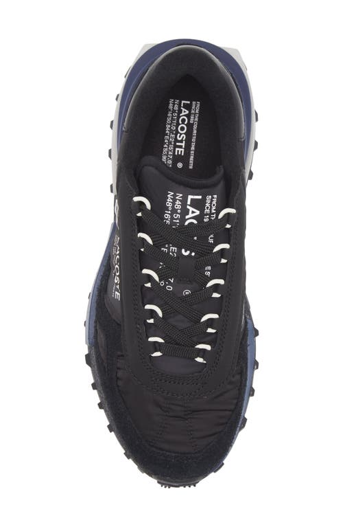 Lacoste Black Fabric And Suede Elite Active Sneakers In Black