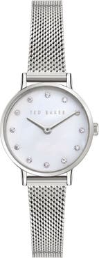 Ted Baker Classic Chic Mother-of-Pearl Mesh Bracelet, 28mm