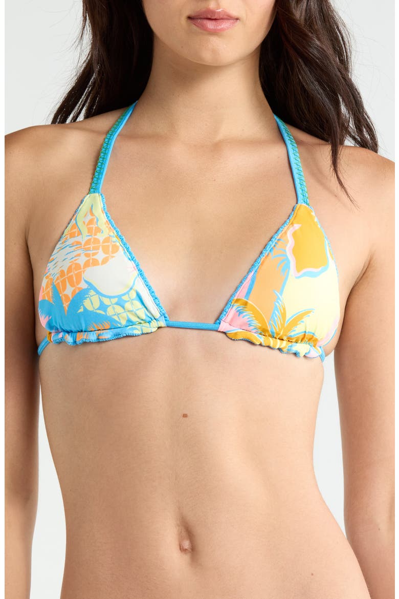 Ocean Drift Balmy Smocked Reversible Bikini Top, Alternate, color, BLUE