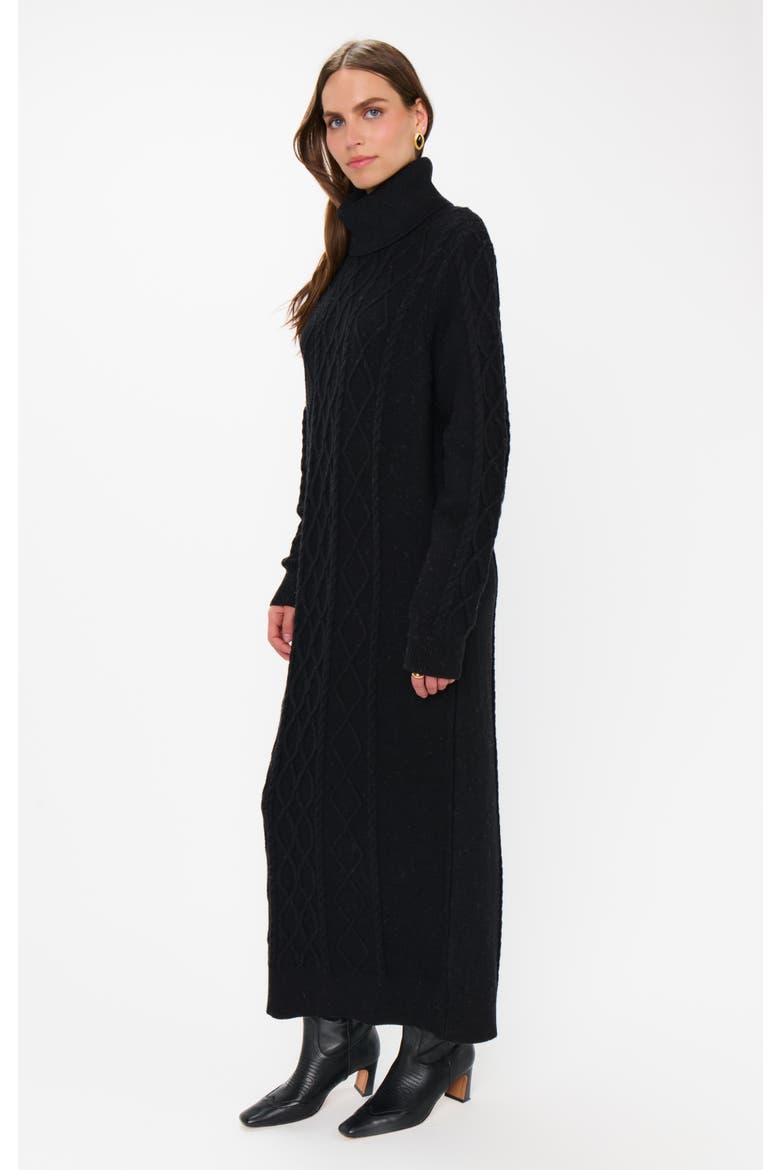 Montreal Midi Dress, Alternate, color, Black Cable Knit