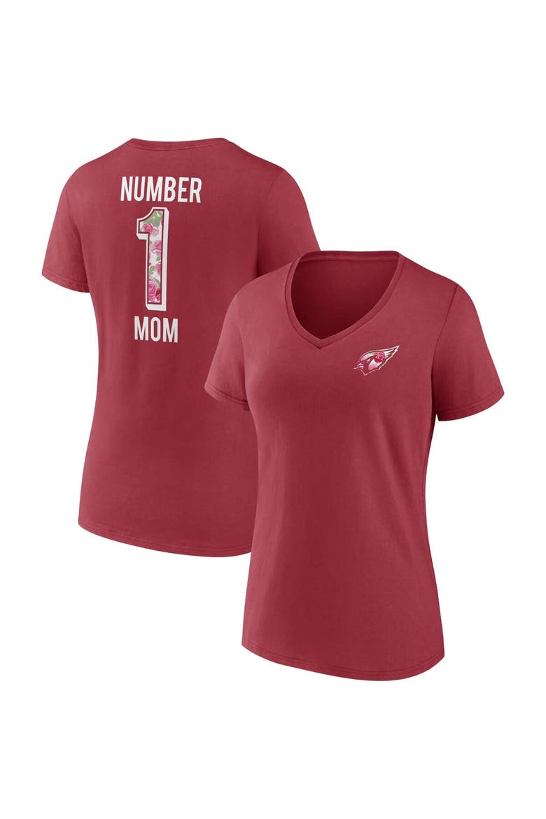 Women's Fanatics Branded Cardinal Arizona Cardinals Team Mother's Day V-Neck T-Shirt, Main, color, Cardinal