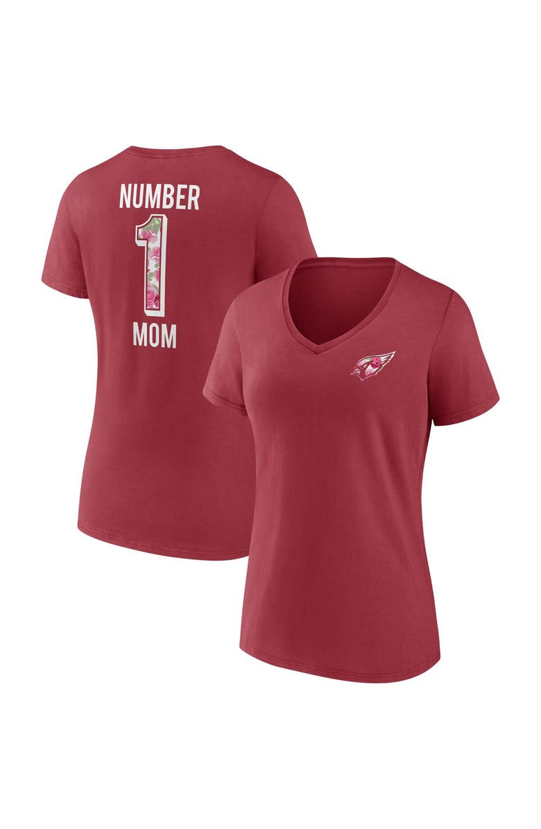 FANATICS Women's Fanatics Branded Cardinal Arizona Cardinals Team Mother's Day V-Neck T-Shirt, Main, color, Cardinal