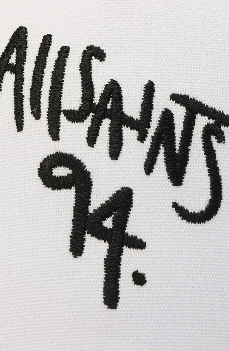 AllSaints Spray Logo Embroidered Baseball Cap, Alternate, color, White