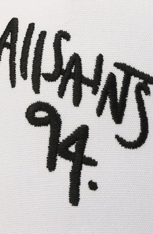 Allsaints Spray Logo Embroidered Baseball Cap In White