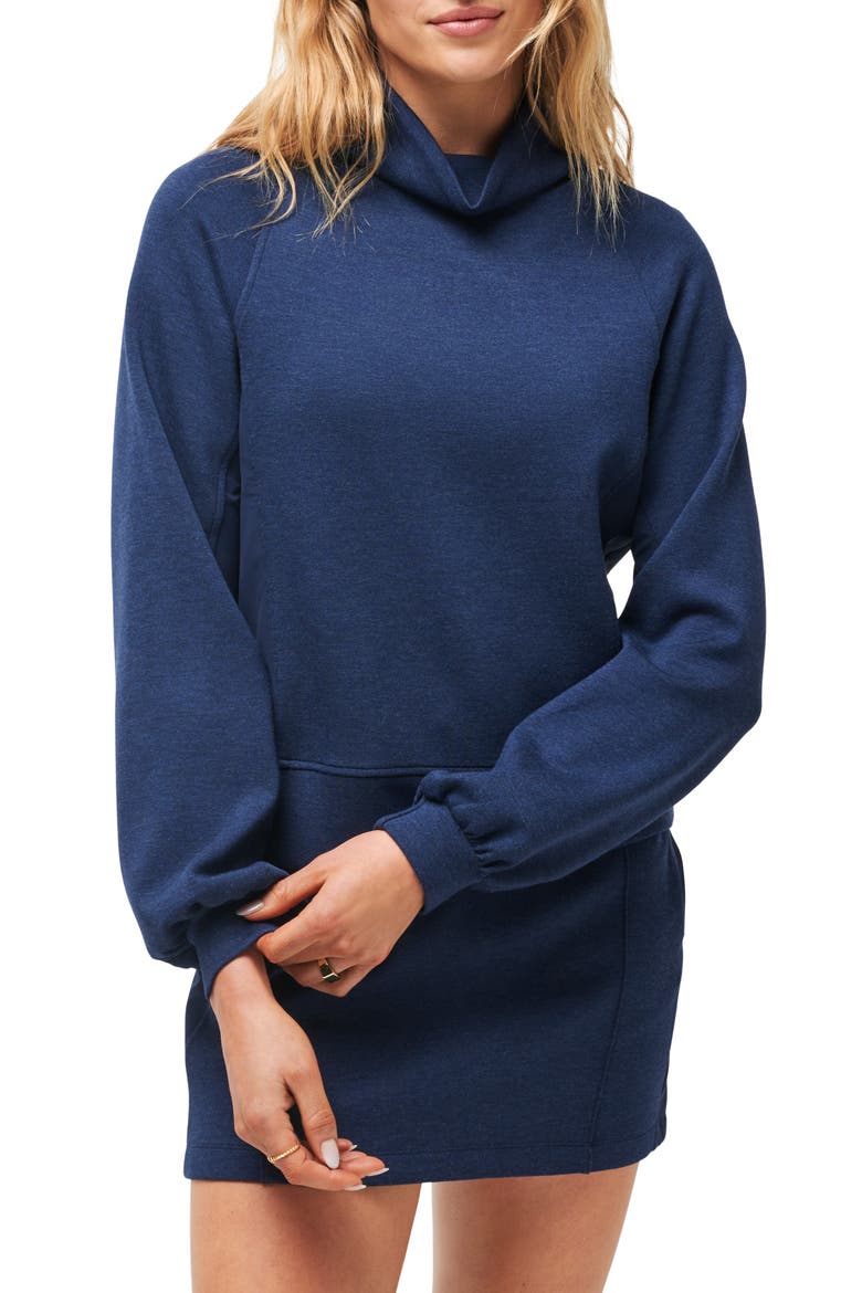 Delightful Funnel Neck Sweatshirt, Main, color, HEATHER NAVY BLAZER