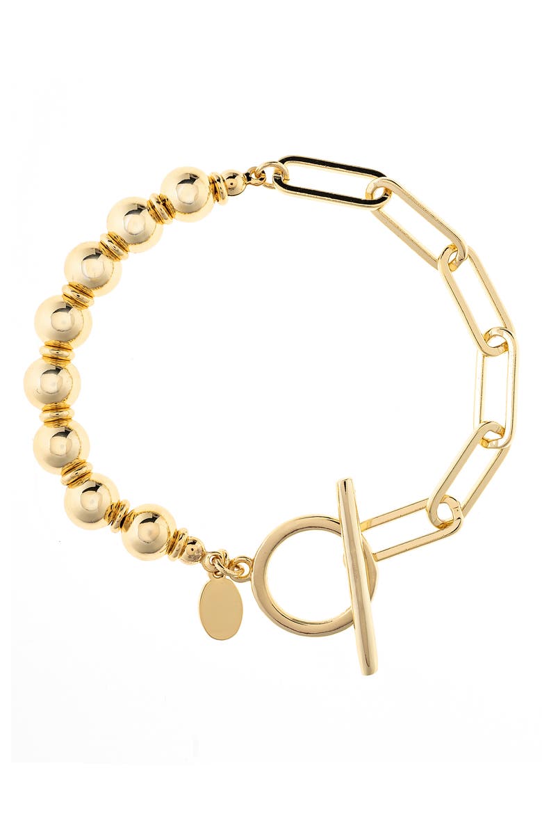 RIVKA FRIEDMAN Beaded Paper Clip Chain Toggle Bracelet, Main, color, 