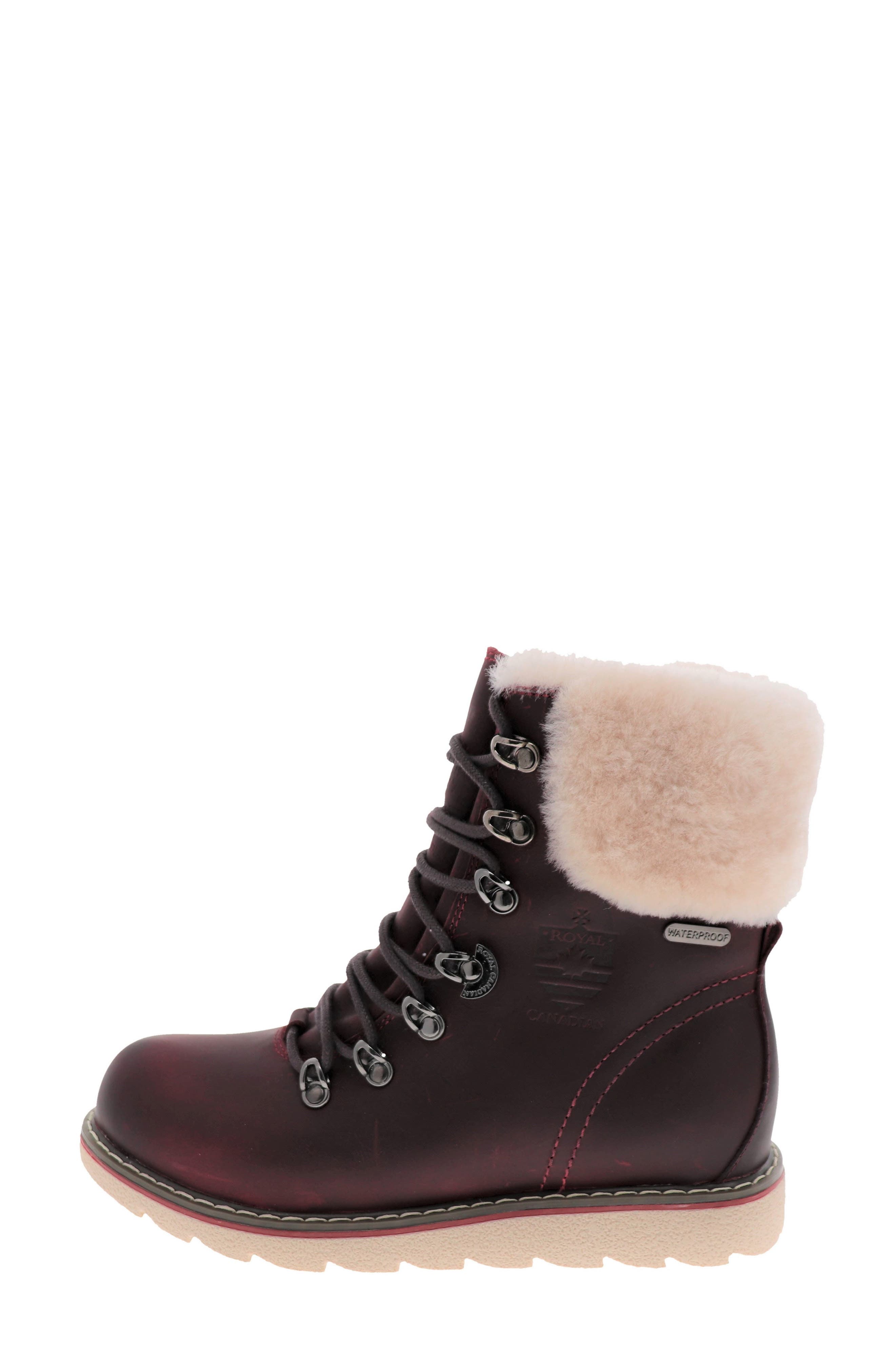 Royal Canadian Cambridge Waterproof Snow Boot with Genuine Shearling Cuff, Alternate, color, 