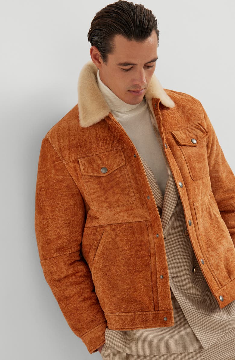 Brunello Cucinelli Shearling jacket, Alternate, color, Cognac
