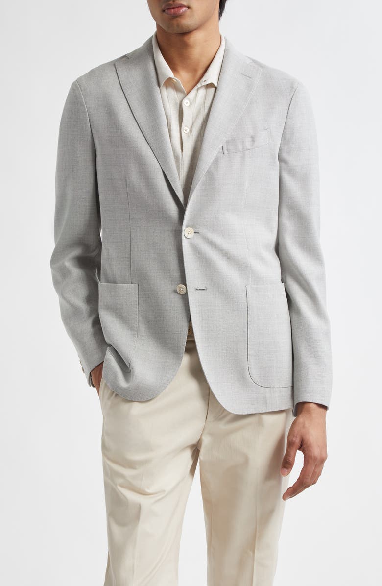 Boglioli K Jacket Virgin Wool Hopsack Sport Coat, Main, color, 810 Light Grey