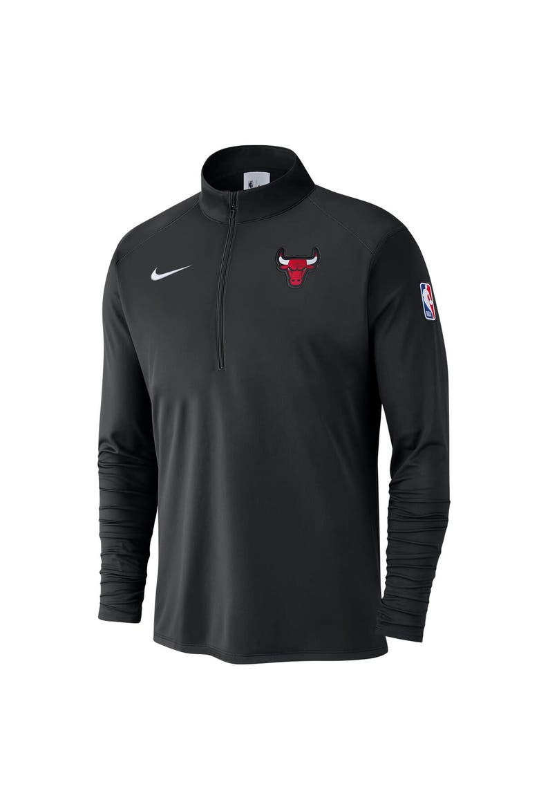 Men's Nike Black Chicago Bulls 2024/25 Courtside Performance Half-Zip Top, Alternate, color, Black