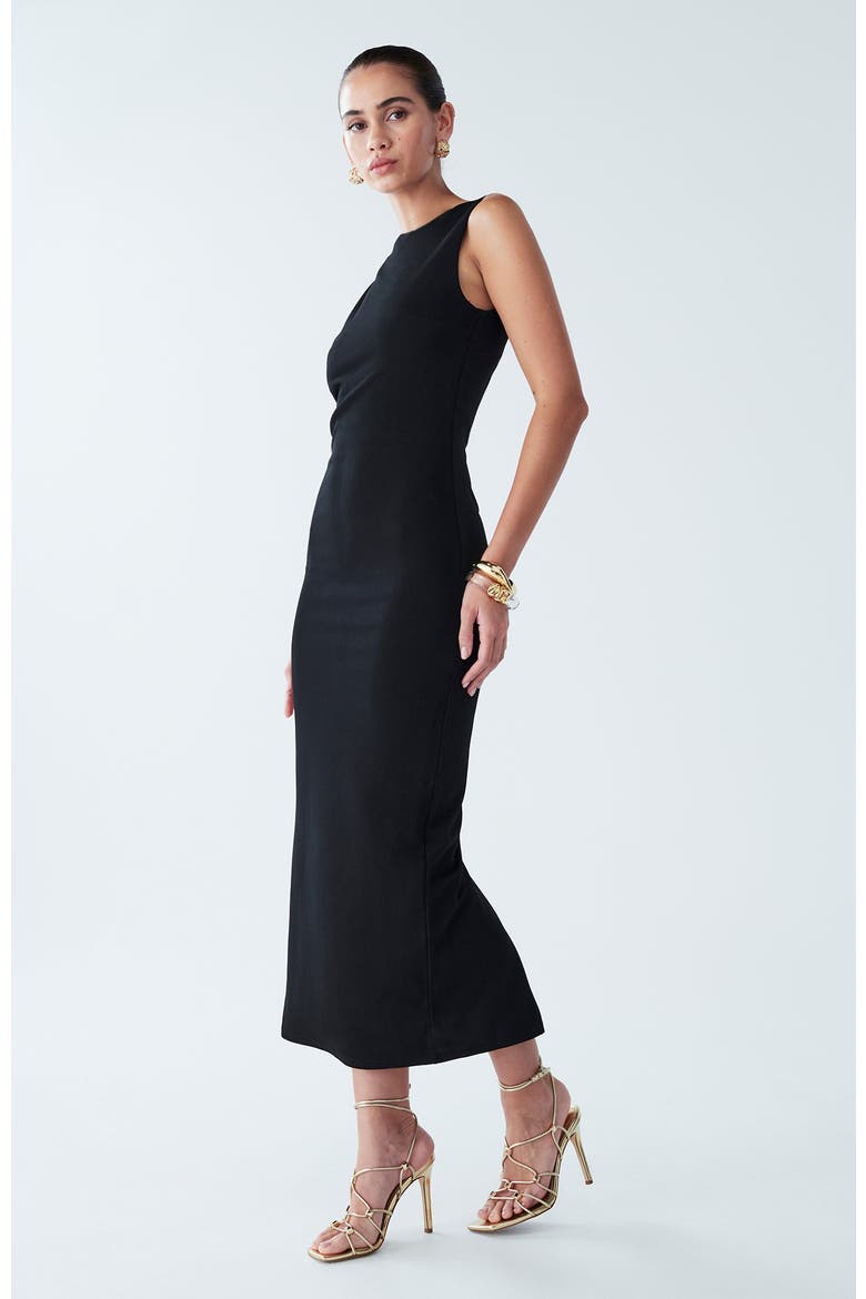 Shian Midi Dress, Alternate, color, Black