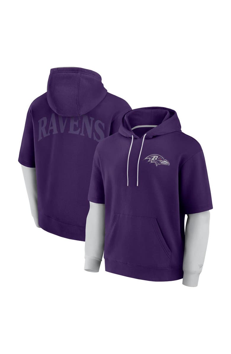 FANATICS Unisex Fanatics  Purple Baltimore Ravens Sleek Elements Pullover Hoodie, Alternate, color, Purple