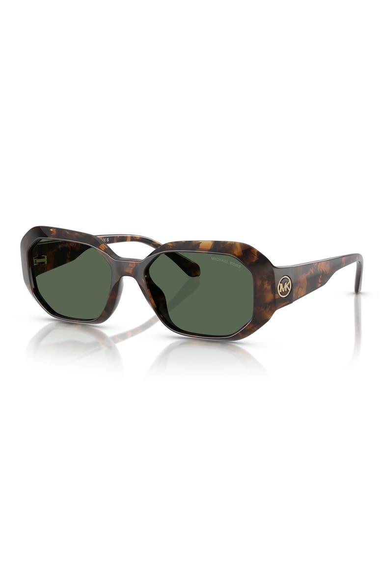54mm Irregular Sunglasses, Alternate, color, DARK TORTOISE / GREEN SOLID