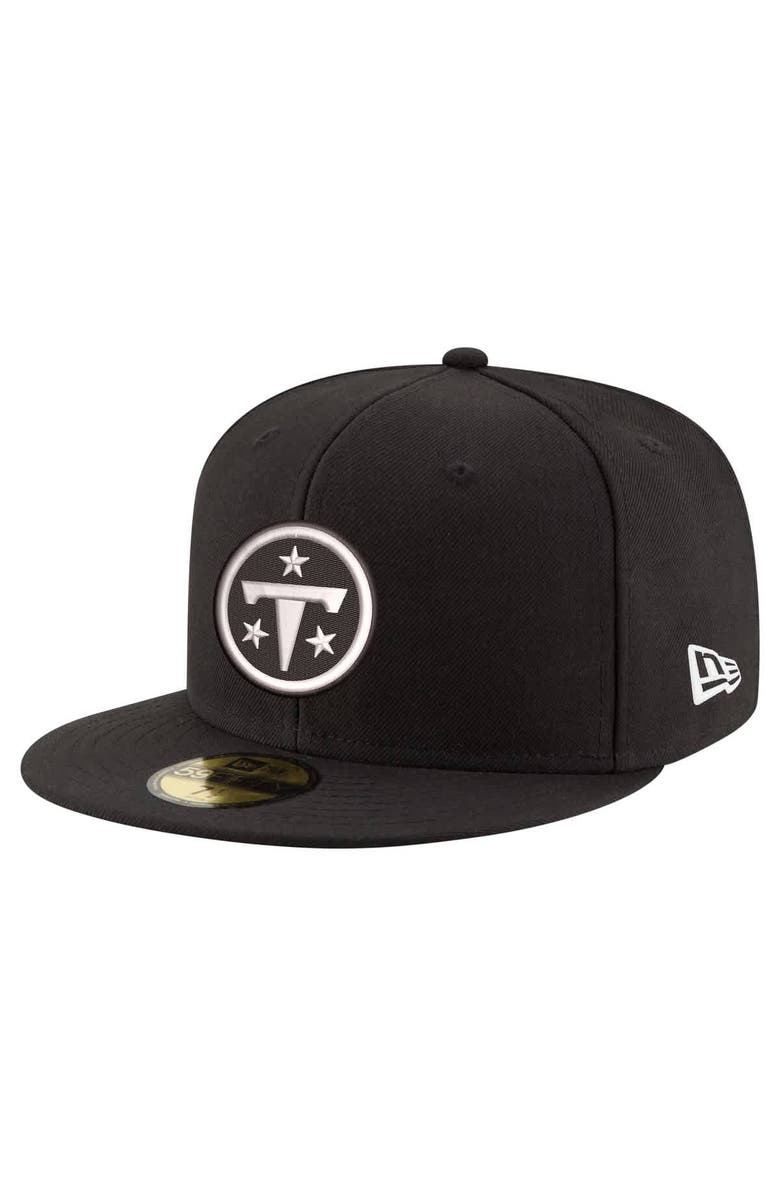 New Era Men's New Era  Black Tennessee Titans Black & White 59FIFTY Fitted Hat, Main, color, Black