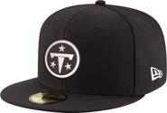 New Era Men's New Era  Black Tennessee Titans Black & White 59FIFTY Fitted Hat