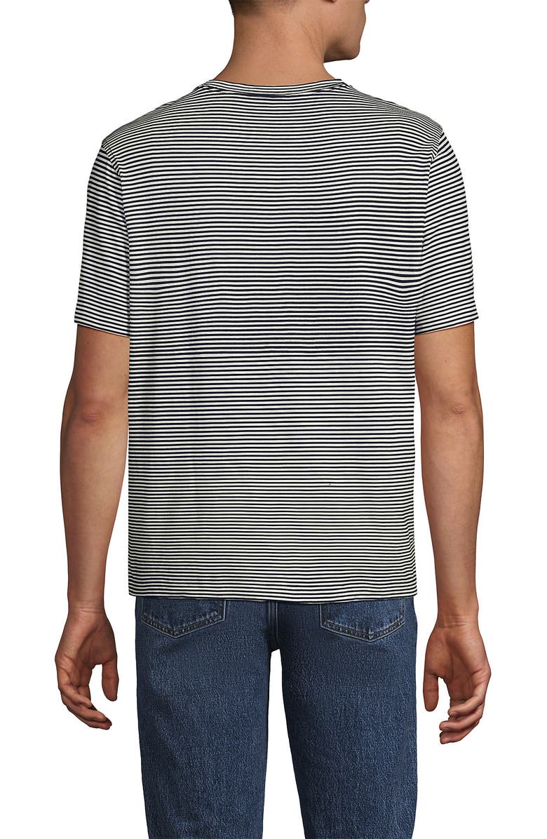 Lands' End Short Sleeve Cotton Supima Tee, Alternate, color, Black Micro Stripe