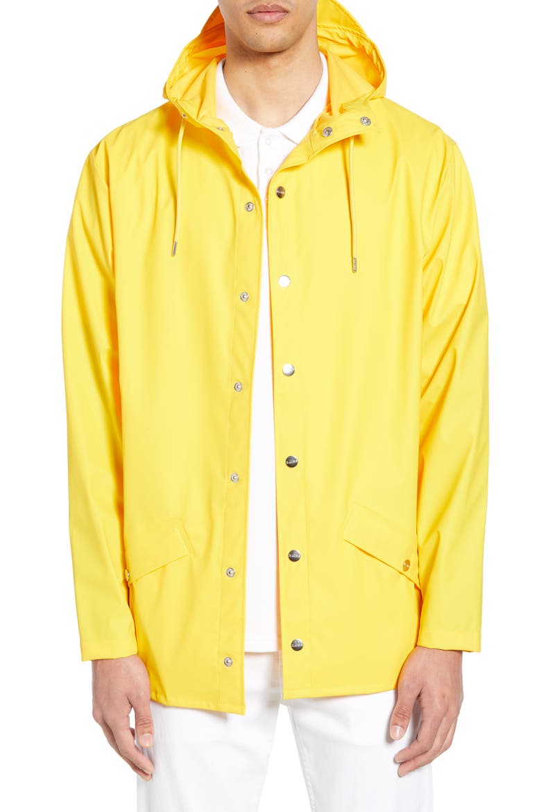 Lightweight Hooded Rain Jacket, Main, color, YELLOW