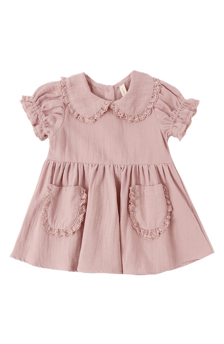 QUINCY MAE Kids' Marisol Lace Trim Dress & Bloomers Set, Alternate, color, Mauve