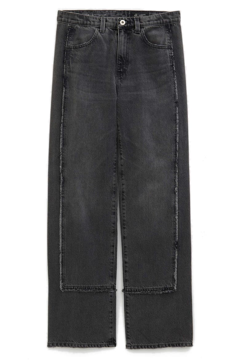 Brinley Fray Edge High Waist Straight Leg Jeans, Alternate, color, OVERNIGHT