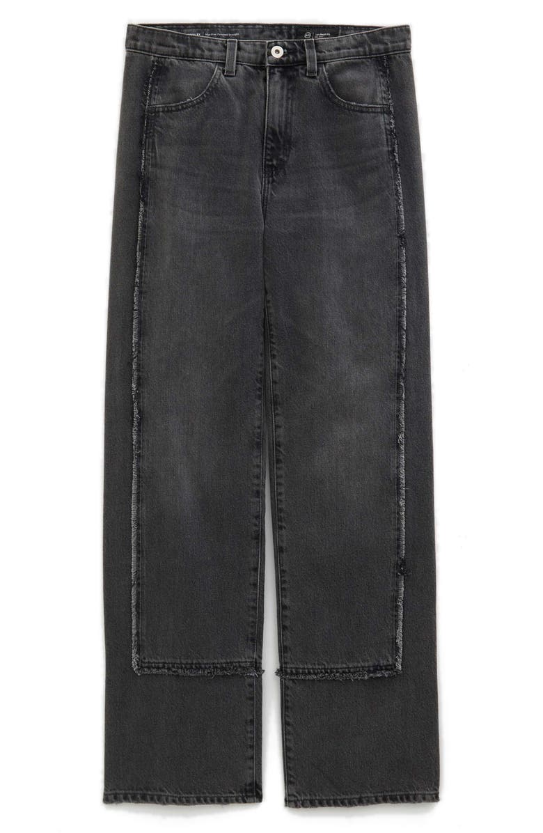 AG Brinley Fray Edge High Waist Straight Leg Jeans, Alternate, color, Overnight