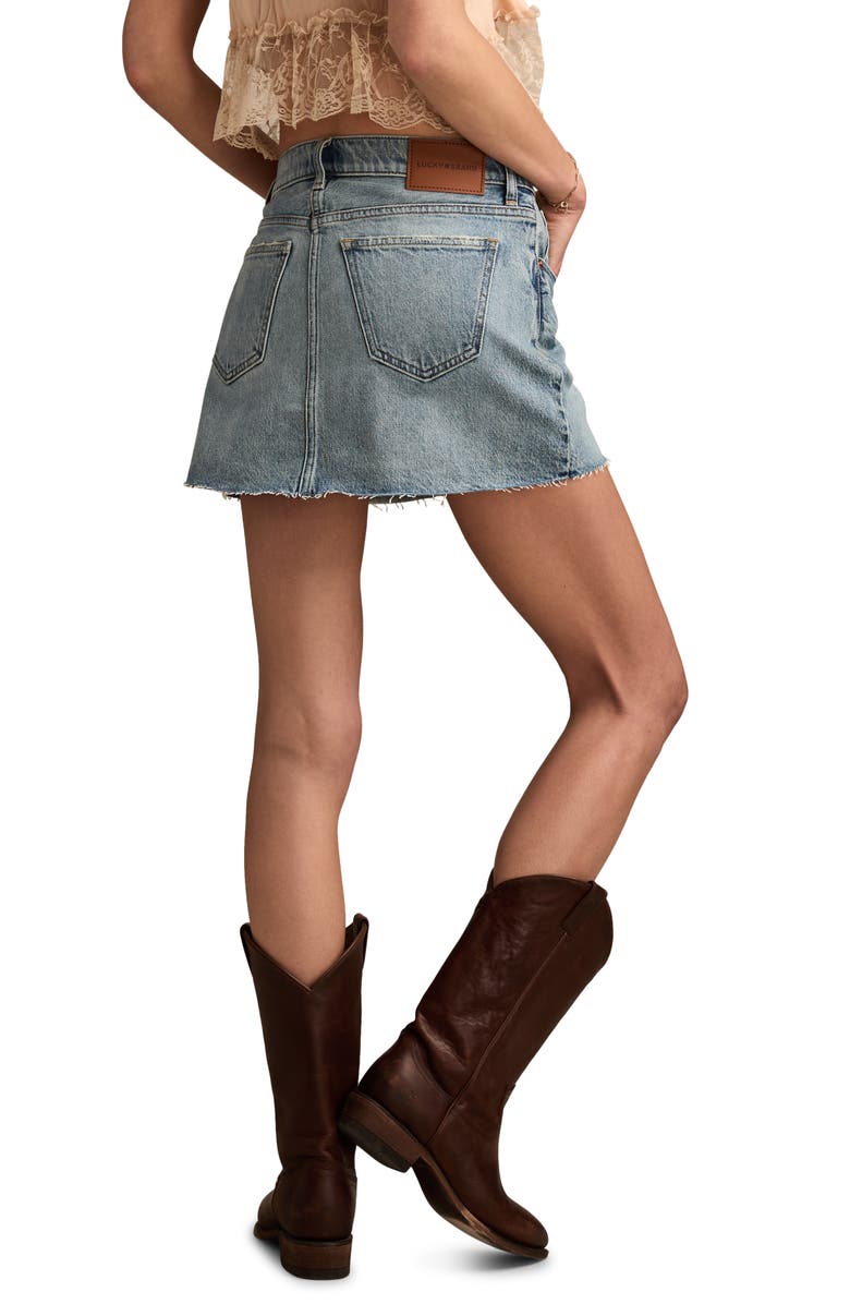 Lucky Brand Crossover Denim Miniskirt, Alternate, color, 