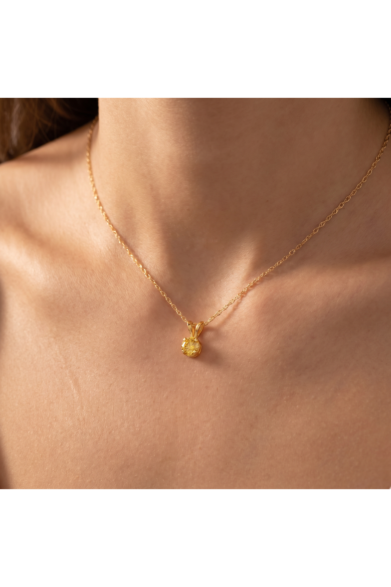 1/4Ct Fancy Canary Diamond Lab Grown Pendant 14k Gold Necklace, Alternate, color, 14k Yellow Gold