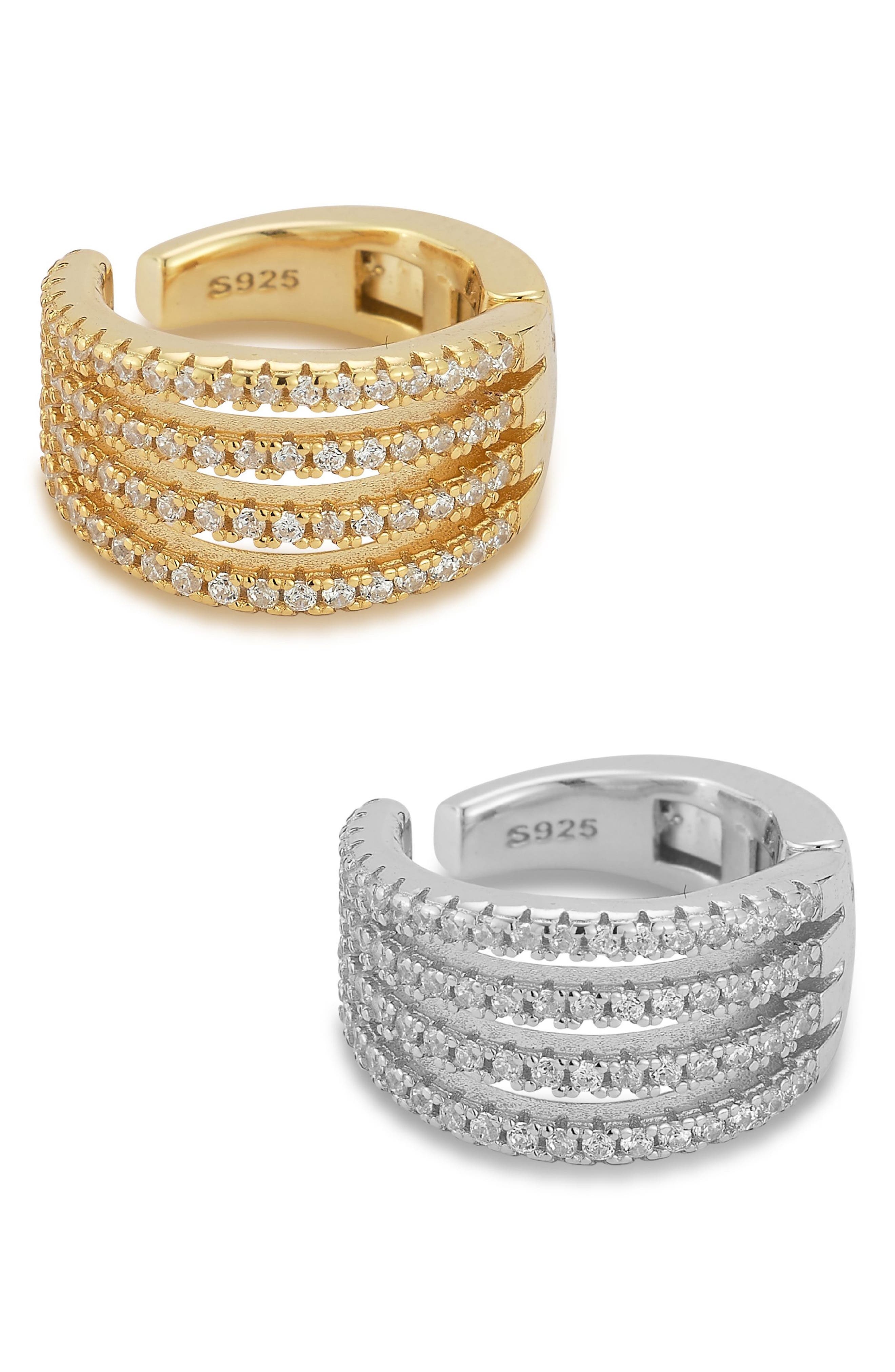 Set of 2 Cubic Zirconia Pav Ear Cuffs