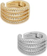 GLAZE JEWELRY Set of 2 Cubic Zirconia Pav Ear Cuffs