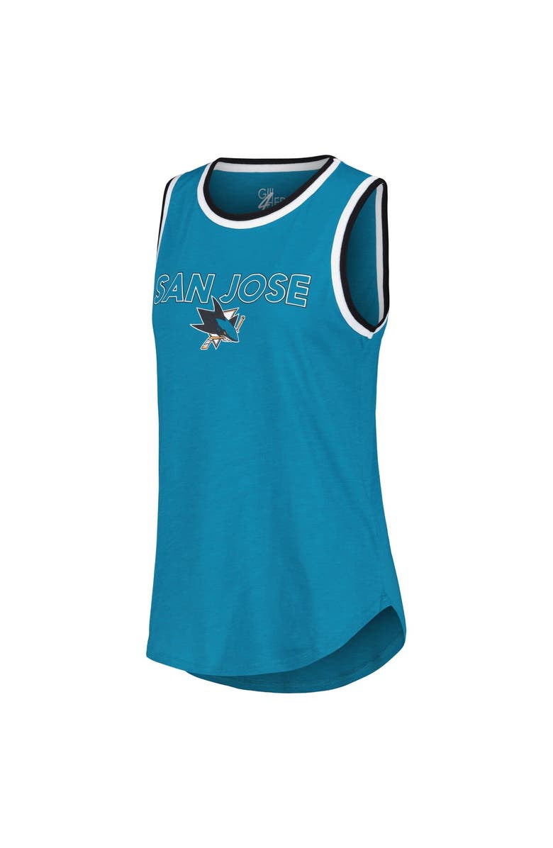 G-III 4HER BY CARL BANKS Women's G-III 4Her by Carl Banks Teal San Jose Sharks Strategy Tank Top, Alternate, color, Teal