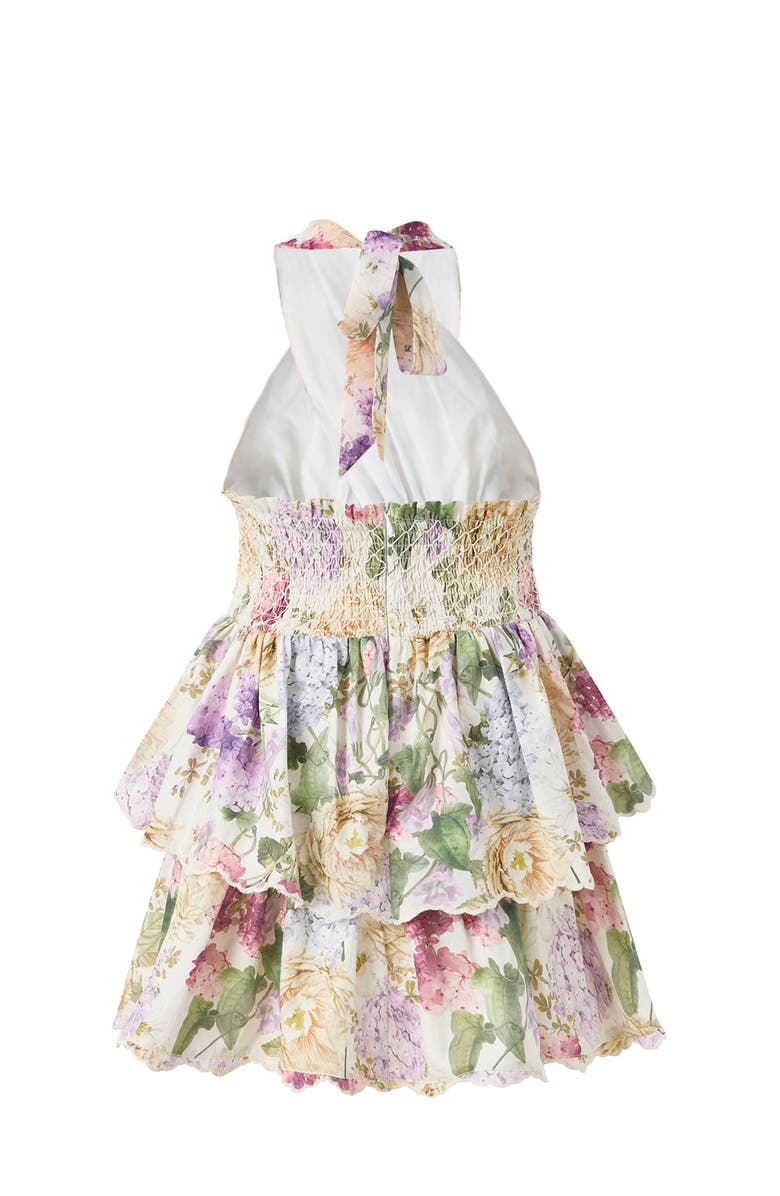 Marlo Kids Seraphina Halter Neck Frill Mini Dress, Alternate, color, Floral