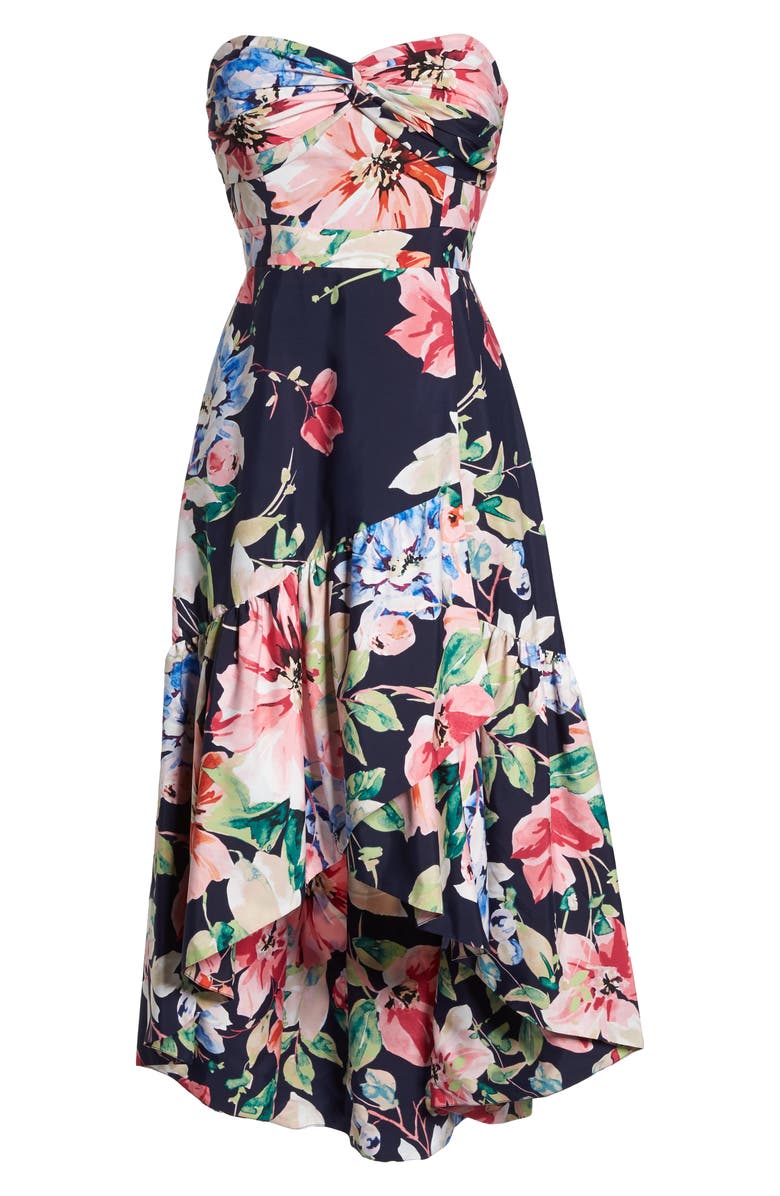 Eliza J Strapless High/Low Dress, Alternate, color,