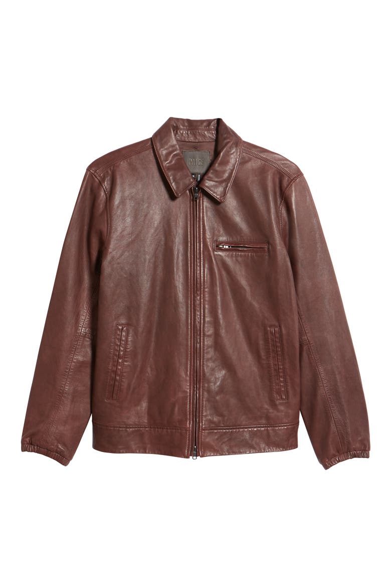 Alix Leather Jacket, Alternate, color, DEEP CHERRY WINE